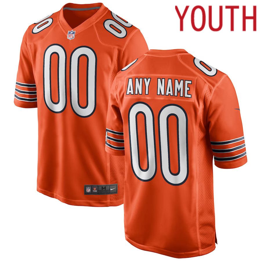 Youth Chicago Bears Nike Orange Alternate Custom Game NFL Jersey